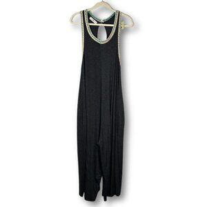Natural Life Sleeveless Wide Leg Jumpsuit Romper Harem Gray Size XL Crochet Boho